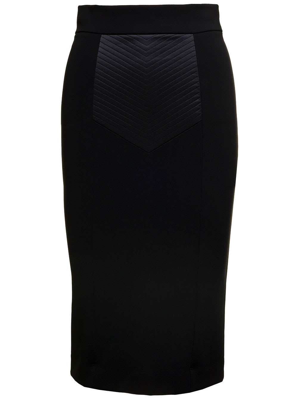 Dolce & Gabbana Midi Black Skirt With Quilted Detail In Fabric Woman