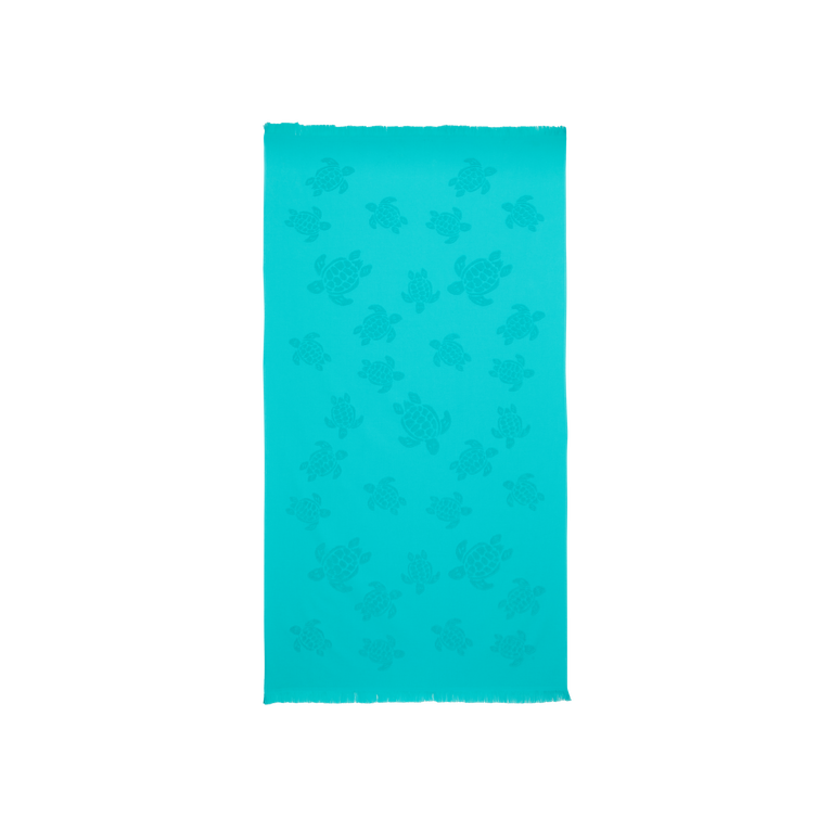 Vilebrequin Beach Towel In Organic Cotton Turtles Jacquard - Santah - Green - Size OSFA