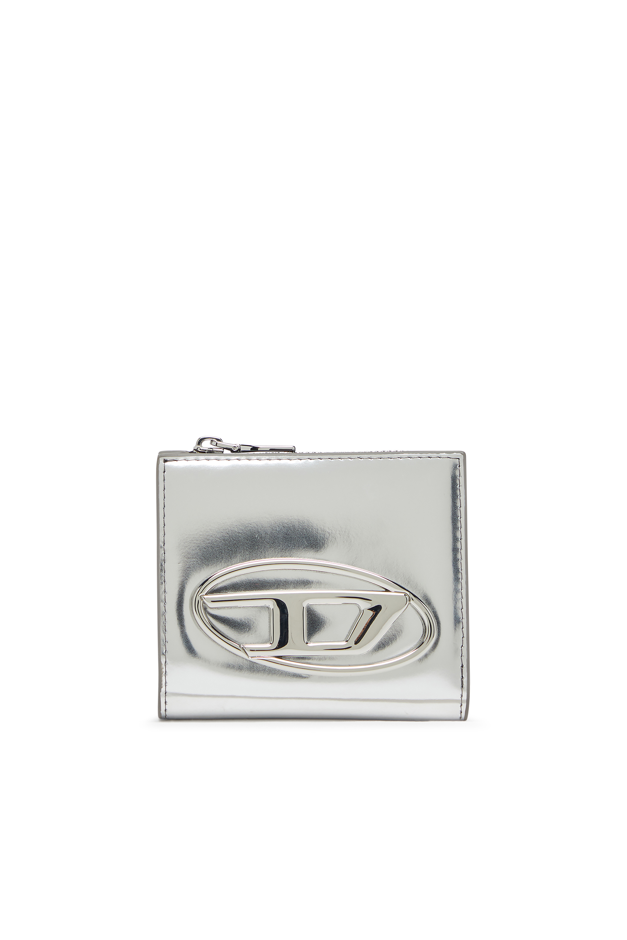 Diesel - Bi-fold card holder in mirrored leather - Bijoux and Gadgets - Woman - Silver