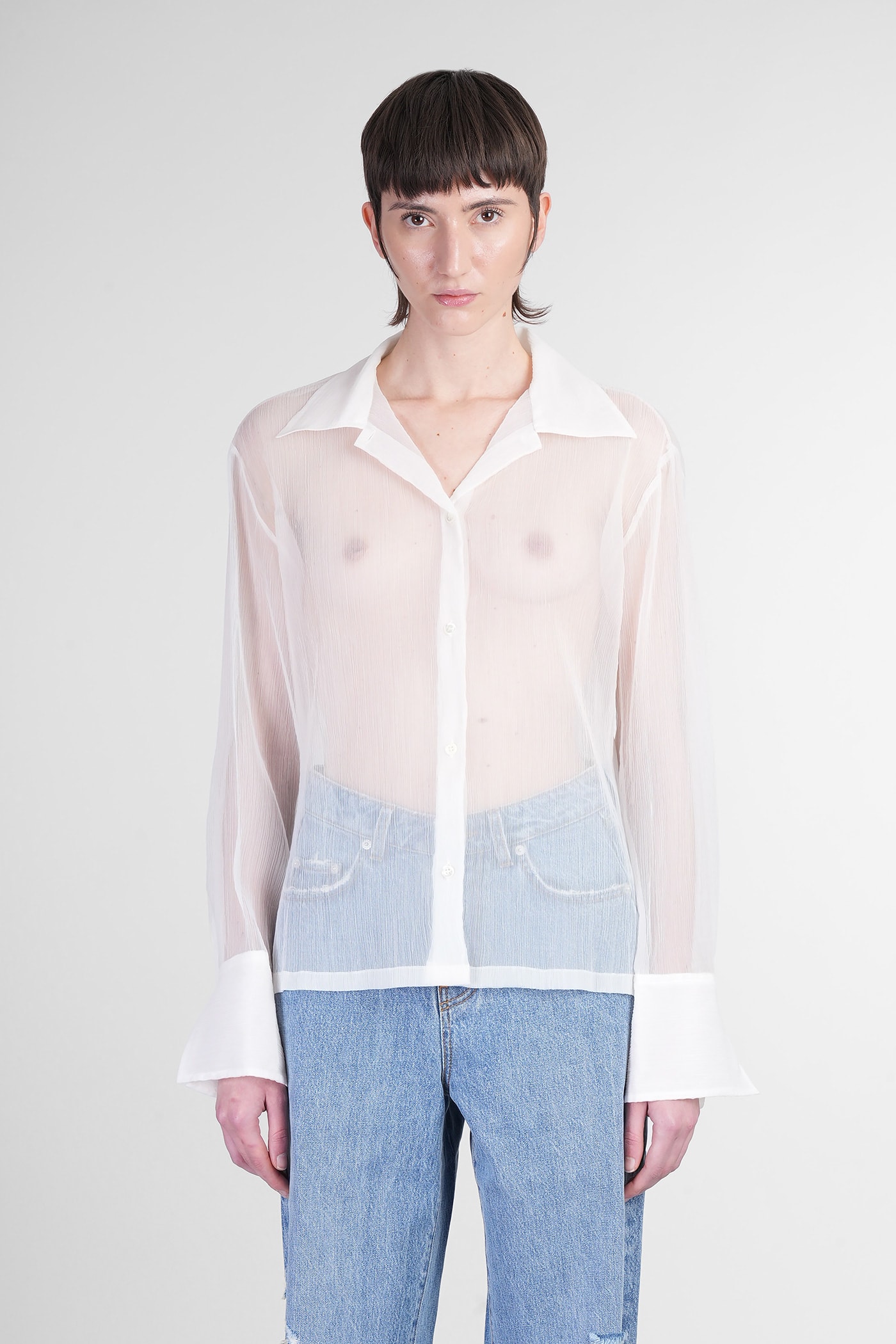 Séfr Willow Shirt Shirt In Beige Polyester
