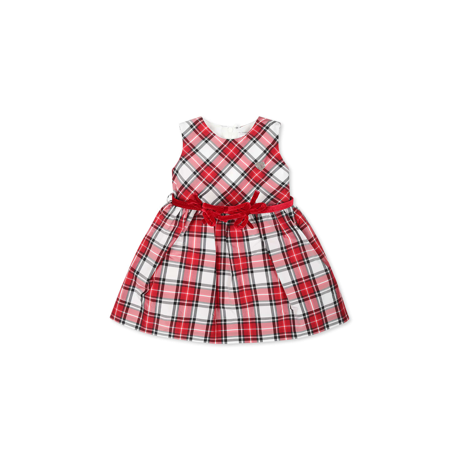 Monnalisa Red Dress For Baby Girl With Heart