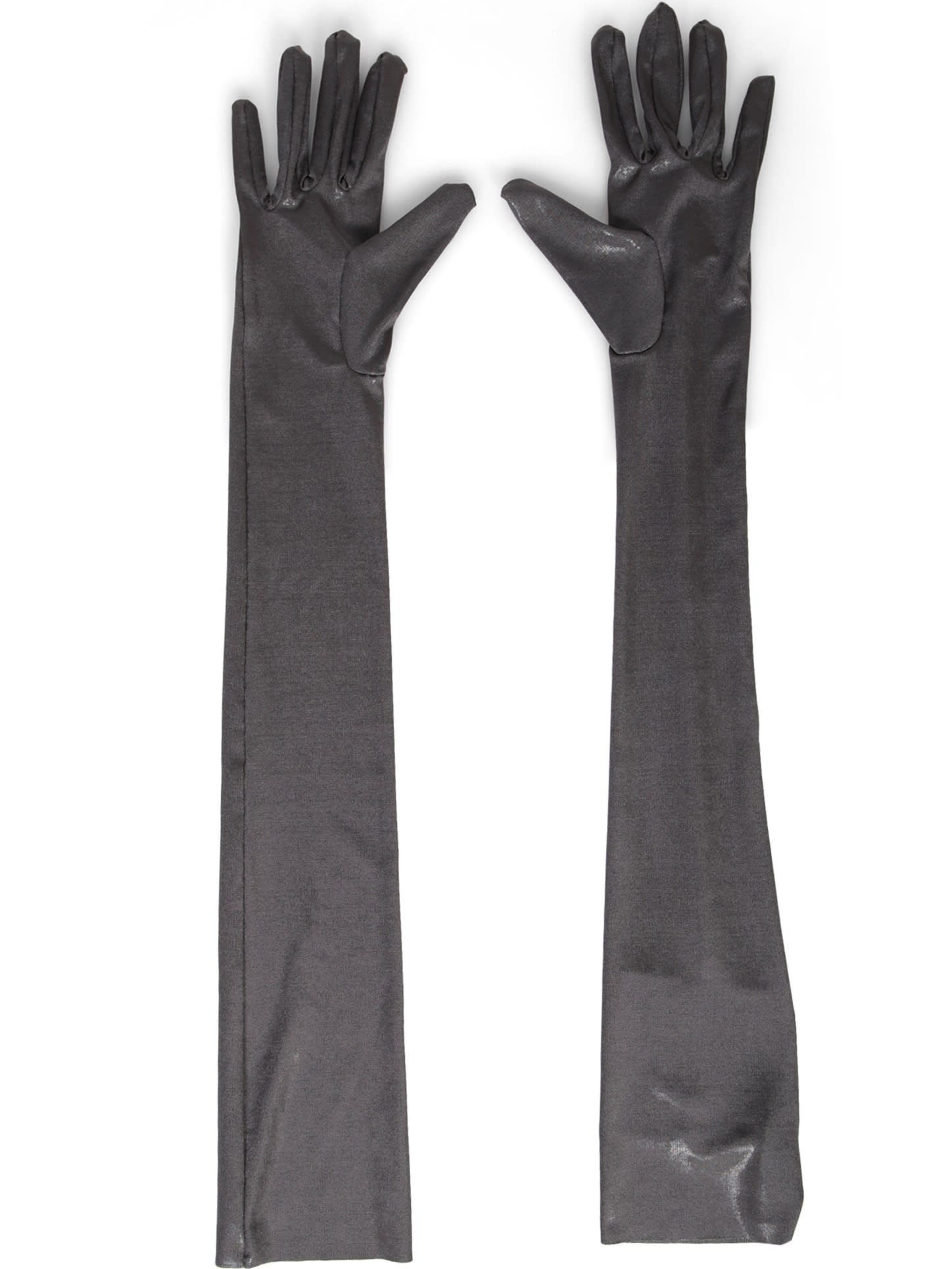 Norma Kamali Long Grey Gloves