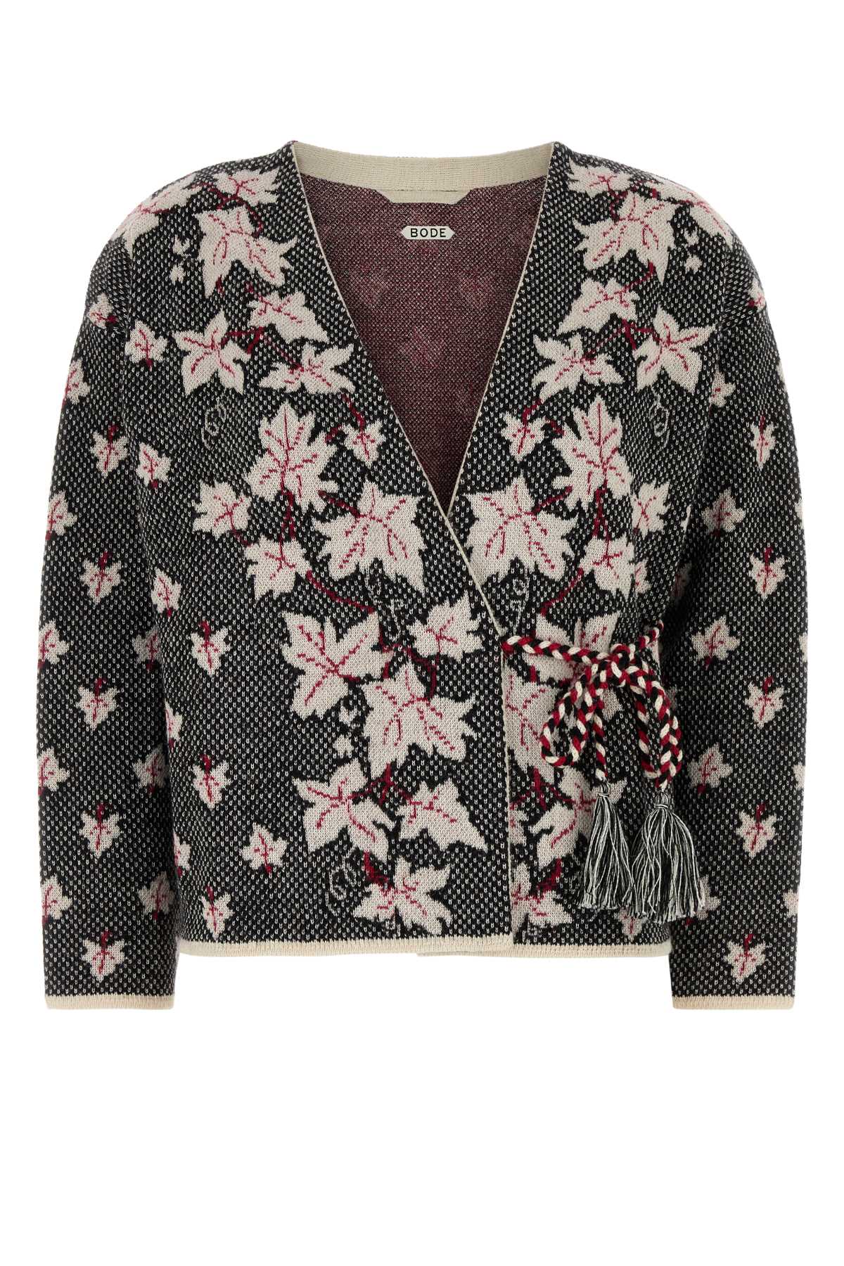 Bode Embroidered Alpaca Maple Cardigan
