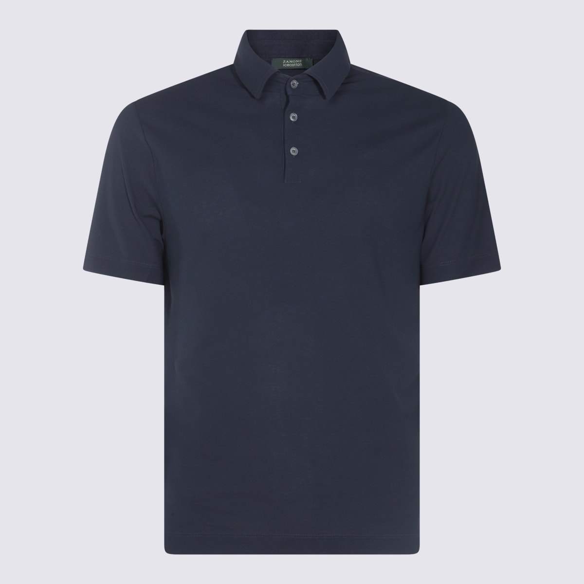 Zanone Blue Cotton Polo Shirt