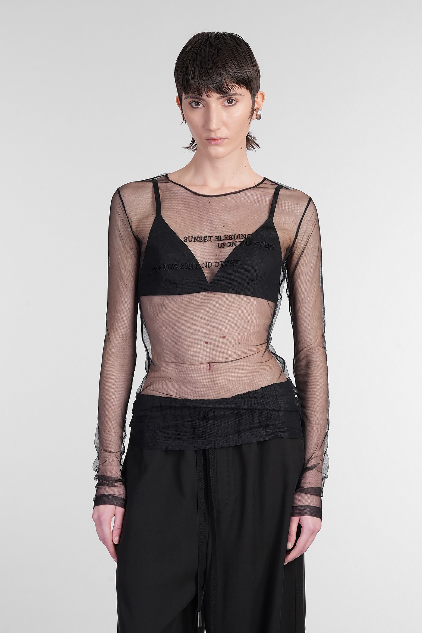 Ann Demeulemeester Fiene Topwear In Black Cotton