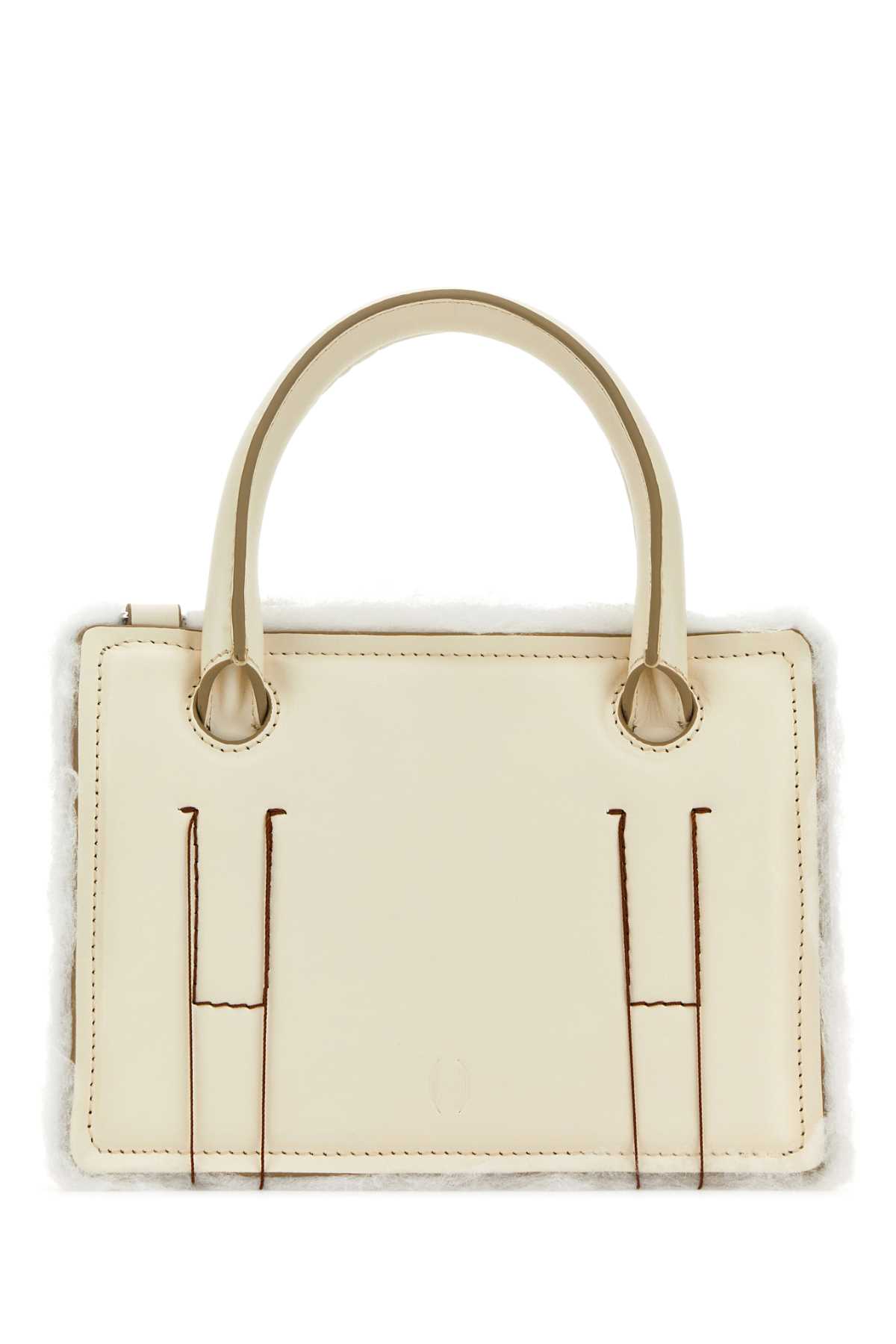 Dentro Ivory Leather Mini Otto Handbag