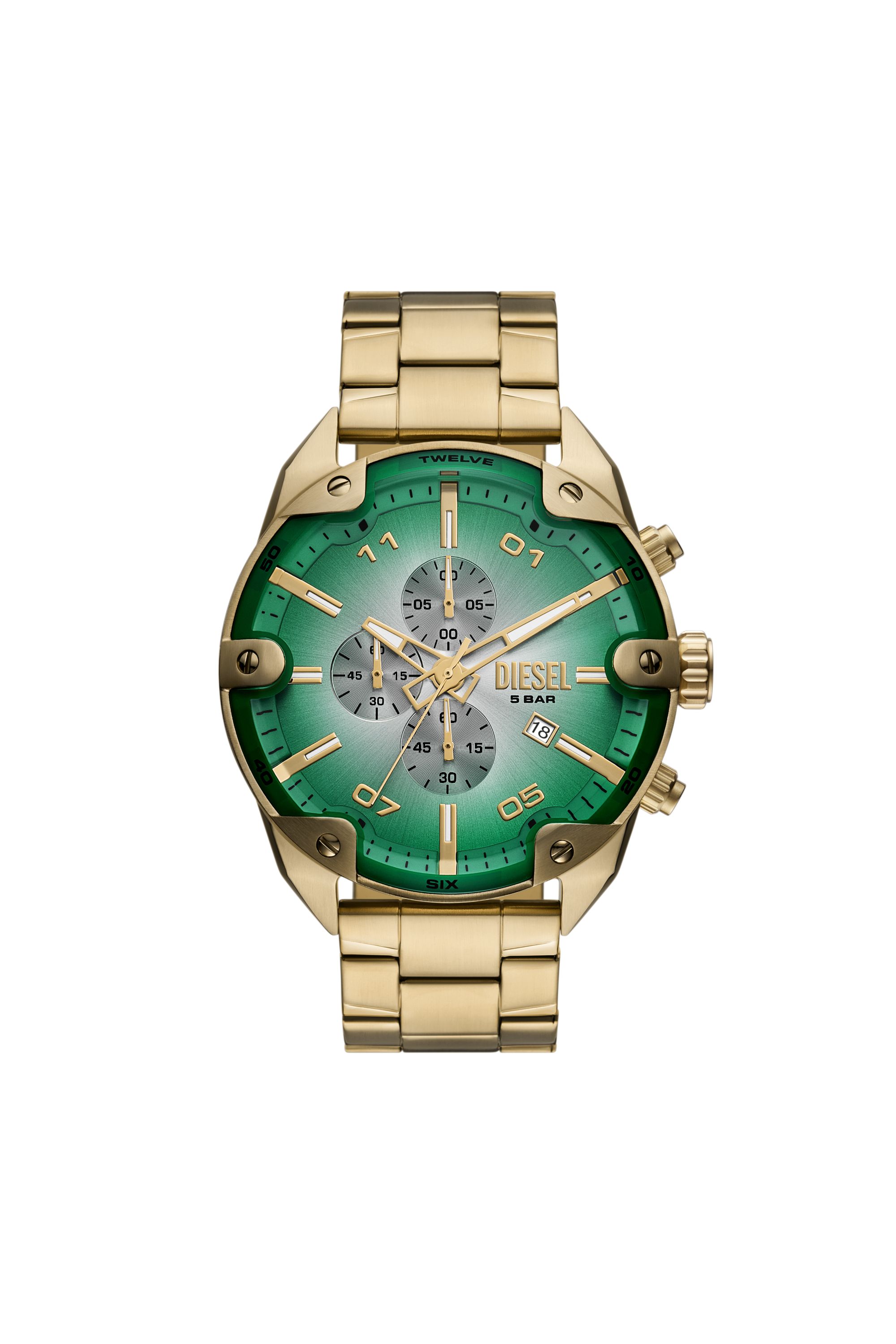 Diesel - Spiked Stainless Steel Watch - Timeframes - Man - Gold