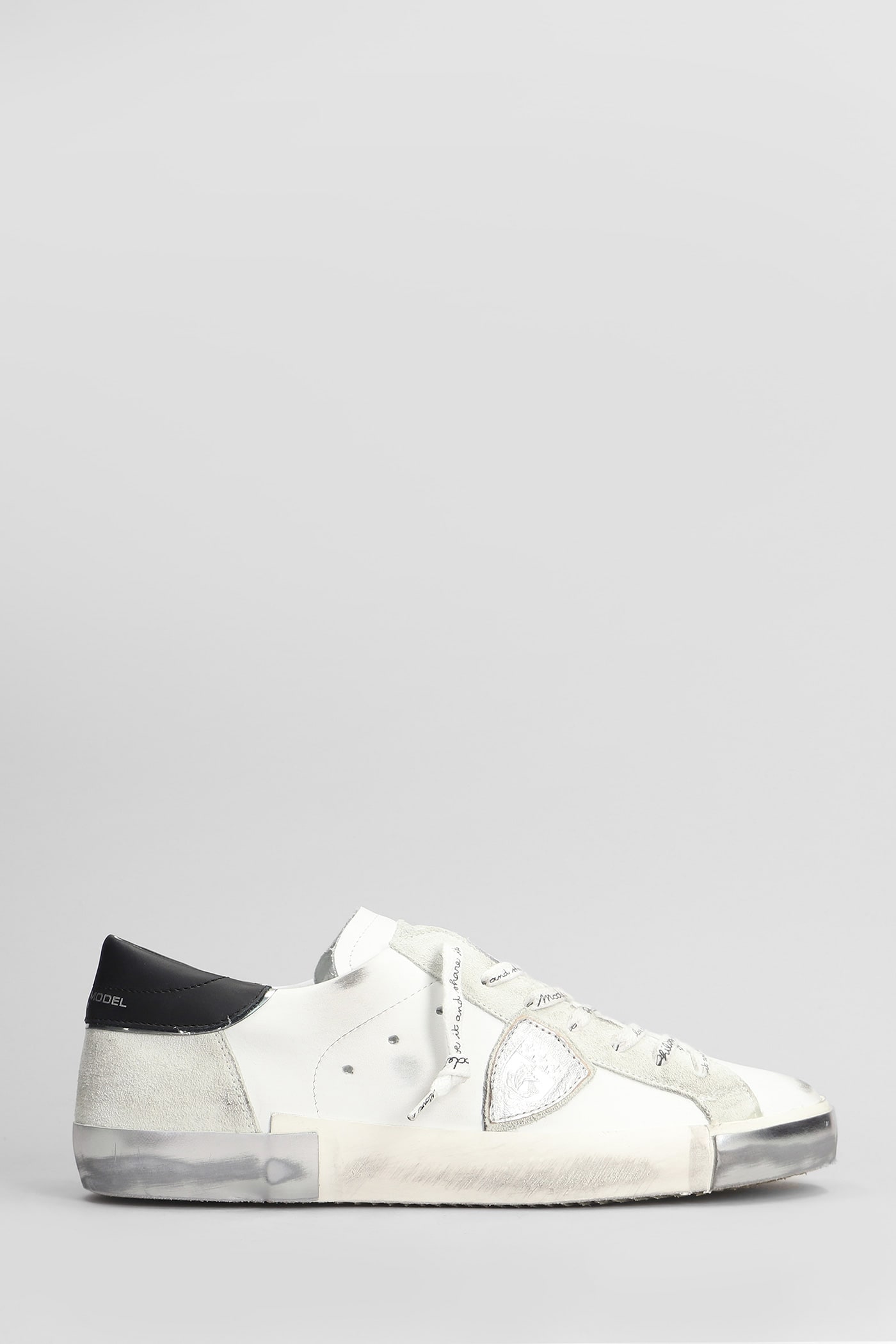 Philippe Model Prsx Low Sneakers In White Leather