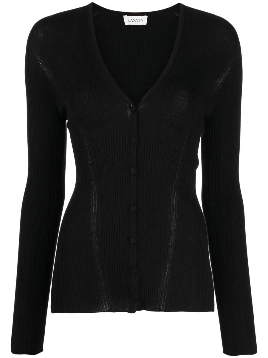 Lanvin Long Sleeve V Neck Cardigan Clothing