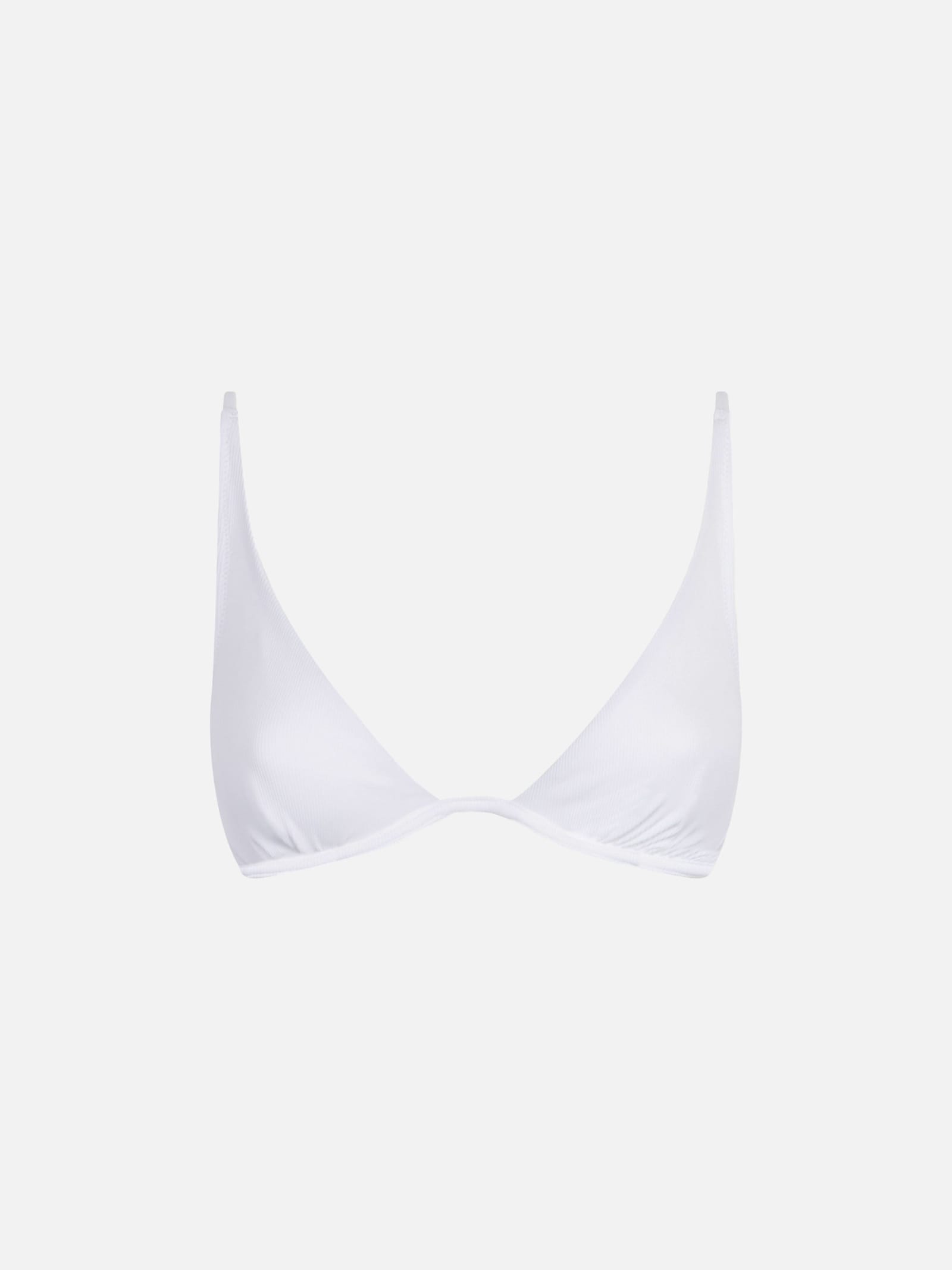 MC2 Saint Barth White Ribbed V-wired Top