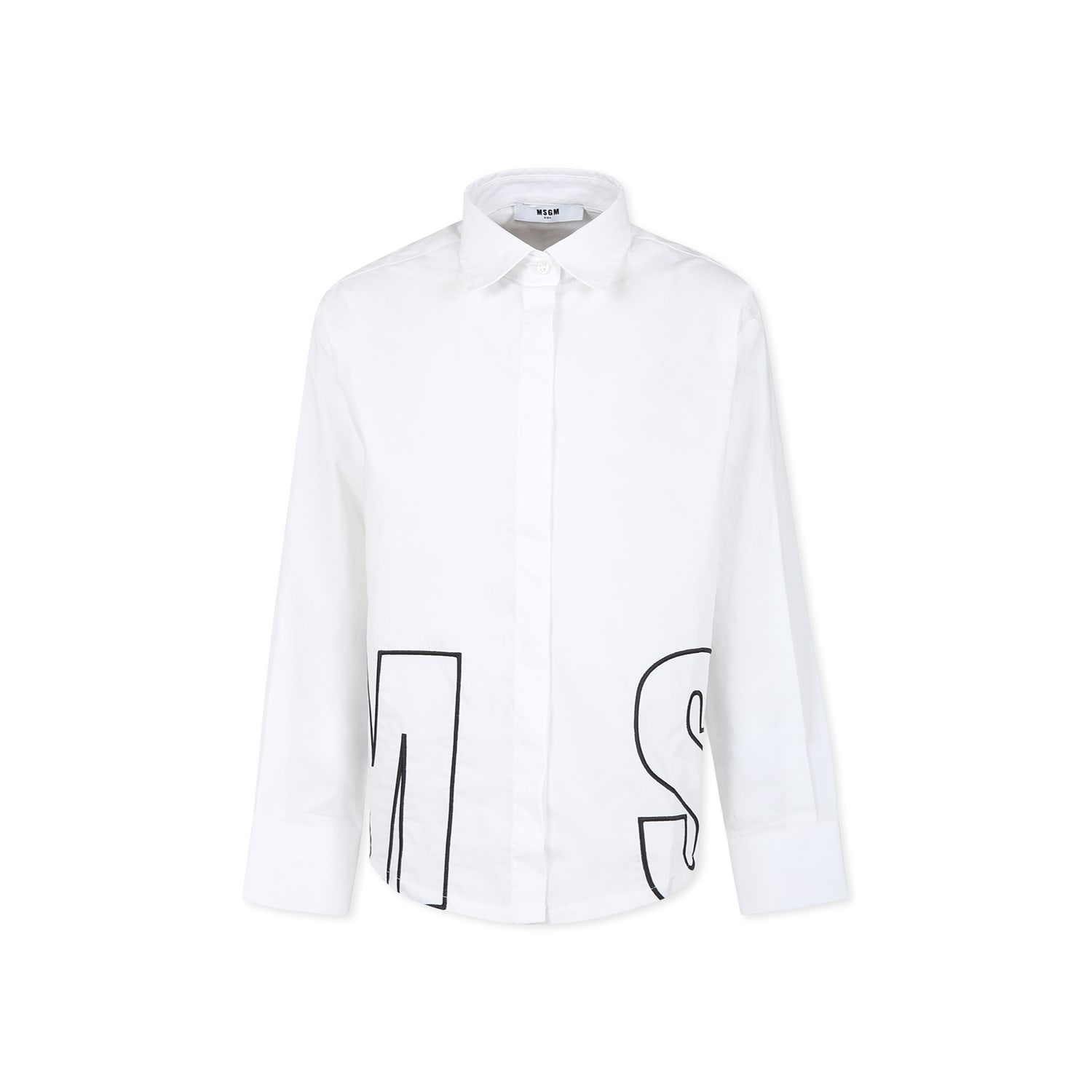 MSGM White Shirt For Girl With Logo
