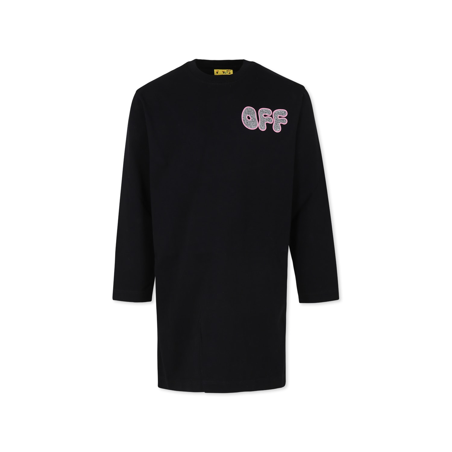 Off-White Black Dress For Girl With Logo