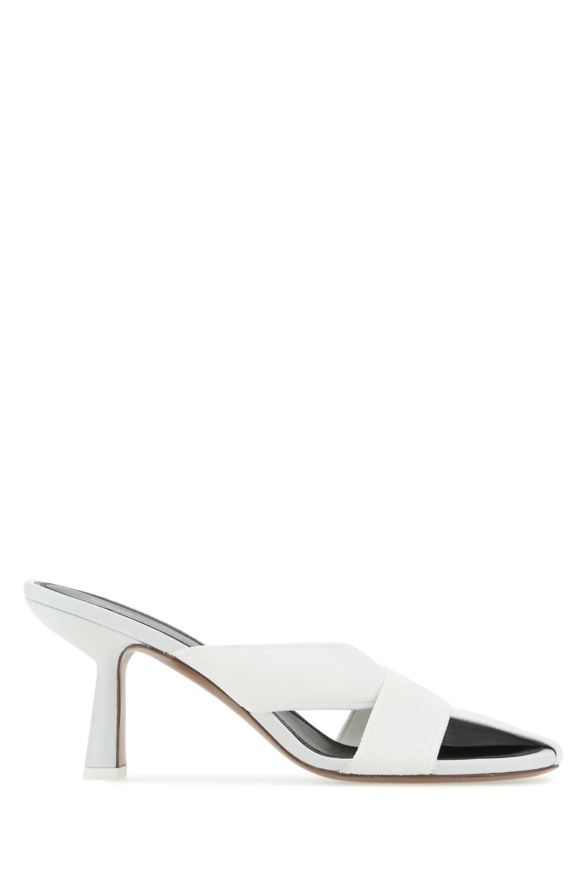 Neous White Fabric Mules