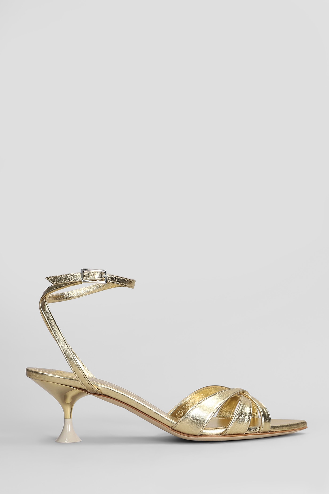 3JUIN Kyara 055 Sandals In Gold Leather