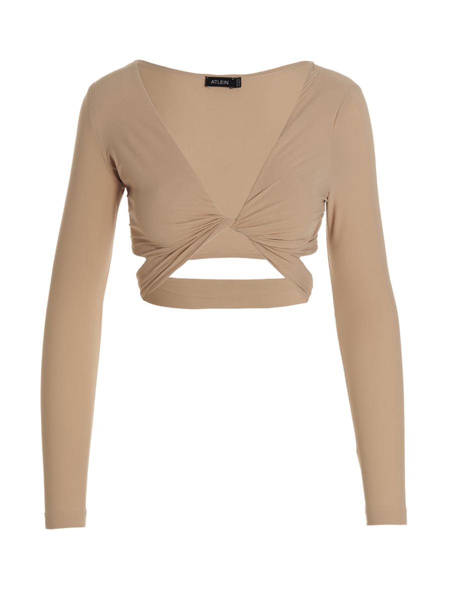 Atlein Crossed Cropped Top