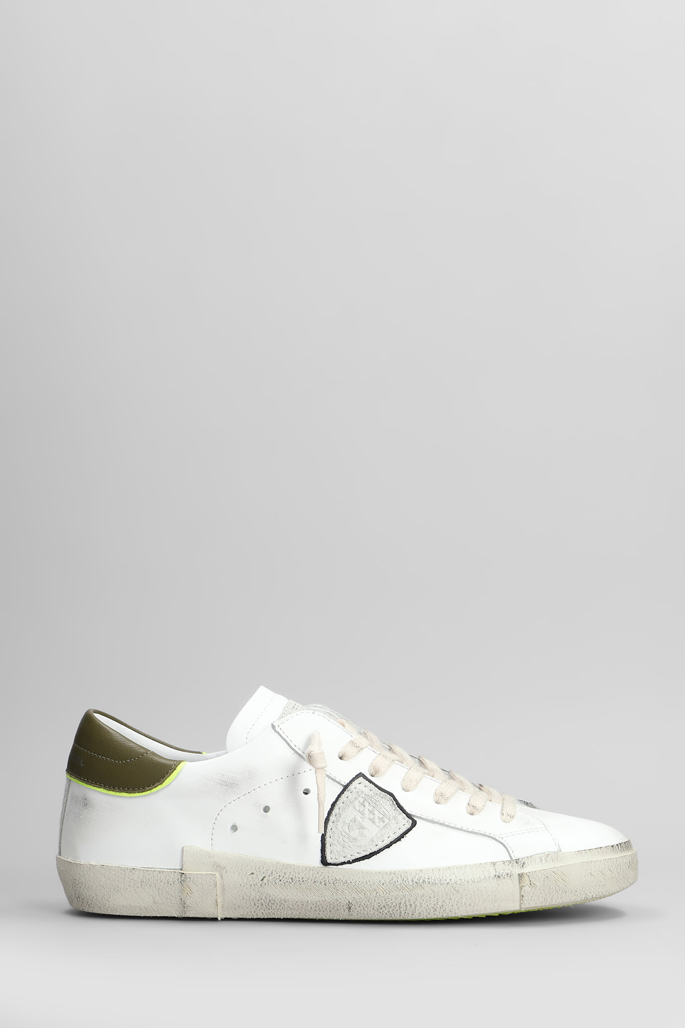 Philippe Model Prsx Low Sneakers In White Leather
