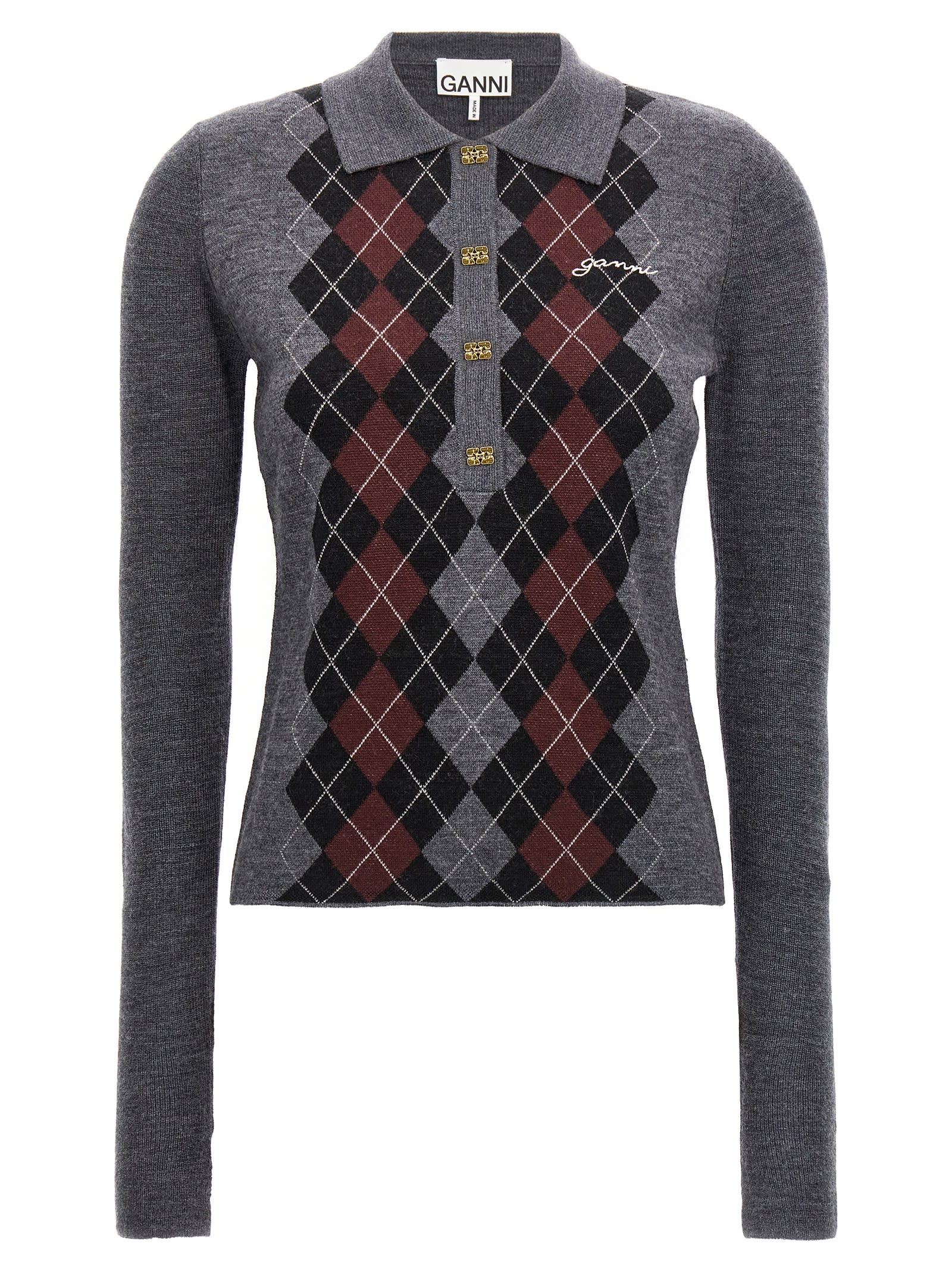Ganni Argyle Sweater