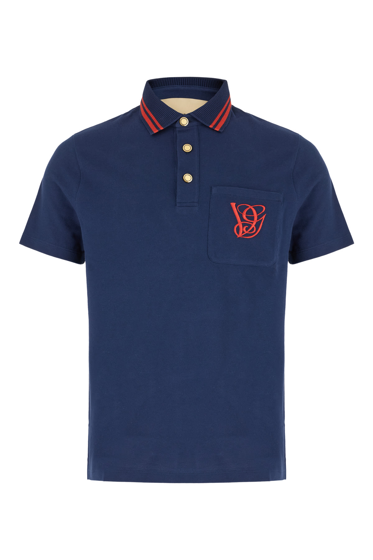 Valentino Garavani Navy Blue Piquet Polo Shirt