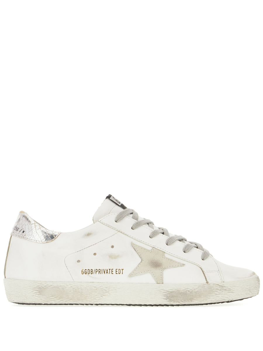 Golden Goose Super-Star Leather Upper Suede Star Piper Print Heel Shoes