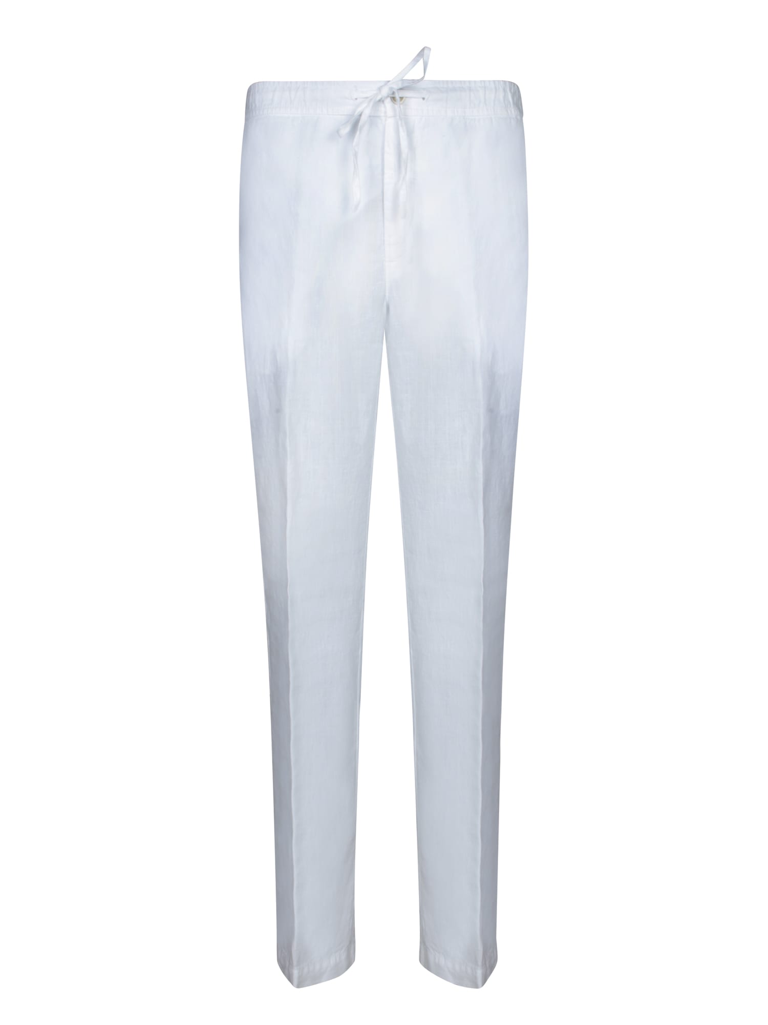 120% Lino White Drawstring Pants