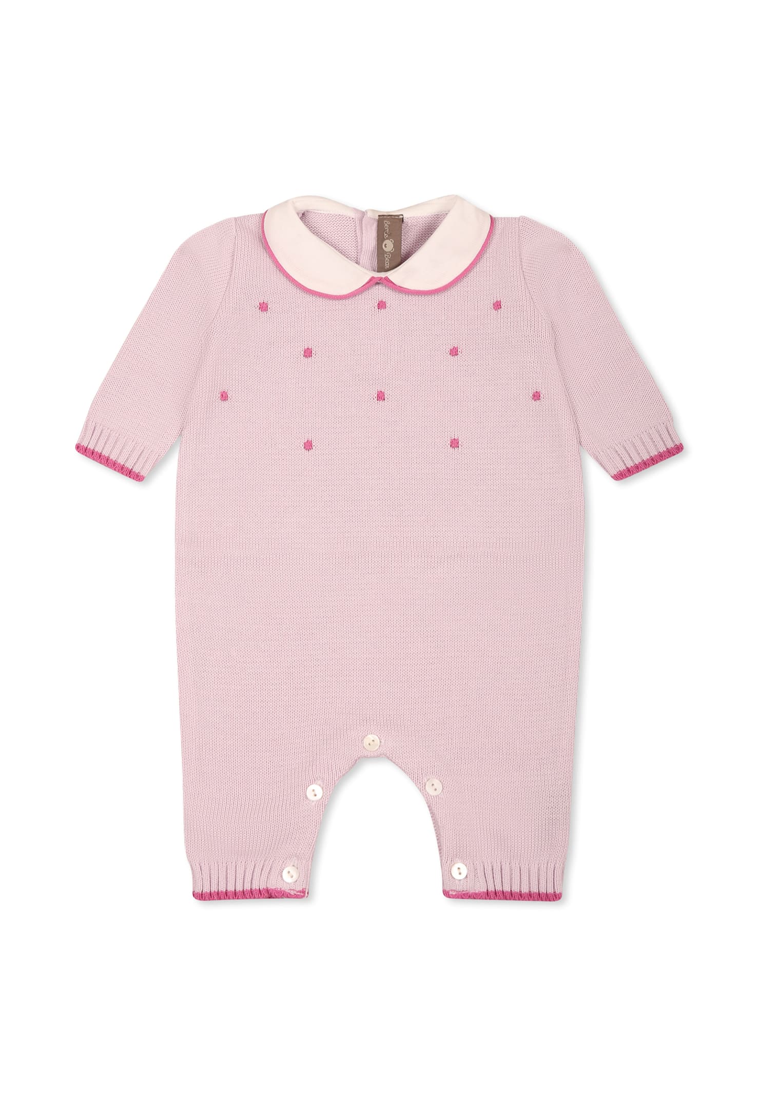 Little Bear Purple Babygrow For Baby Girl With Polka Dots