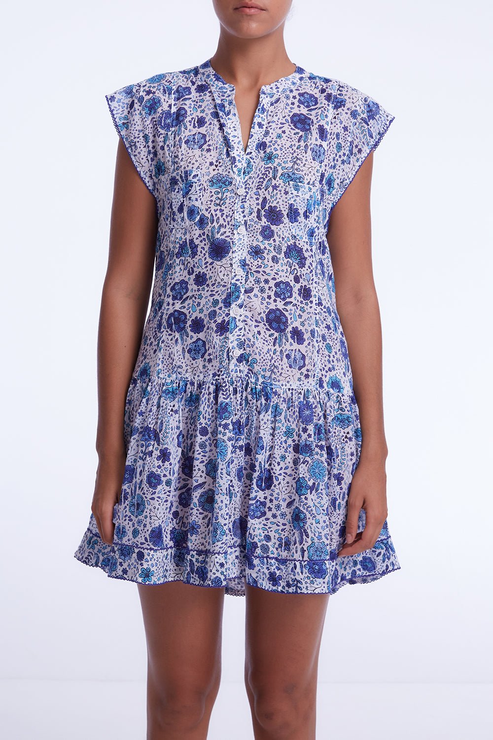 Mini Dress Amora Drop Waist - Blue Naif