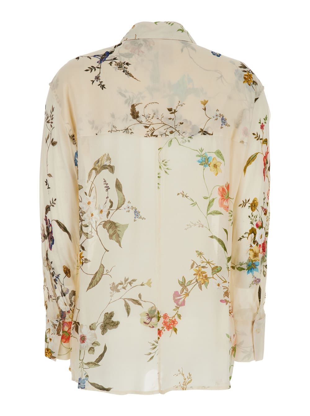 SEMICOUTURE Multcolor Shirt With Classic Collar And All-over Floral Print In Viscose Woman