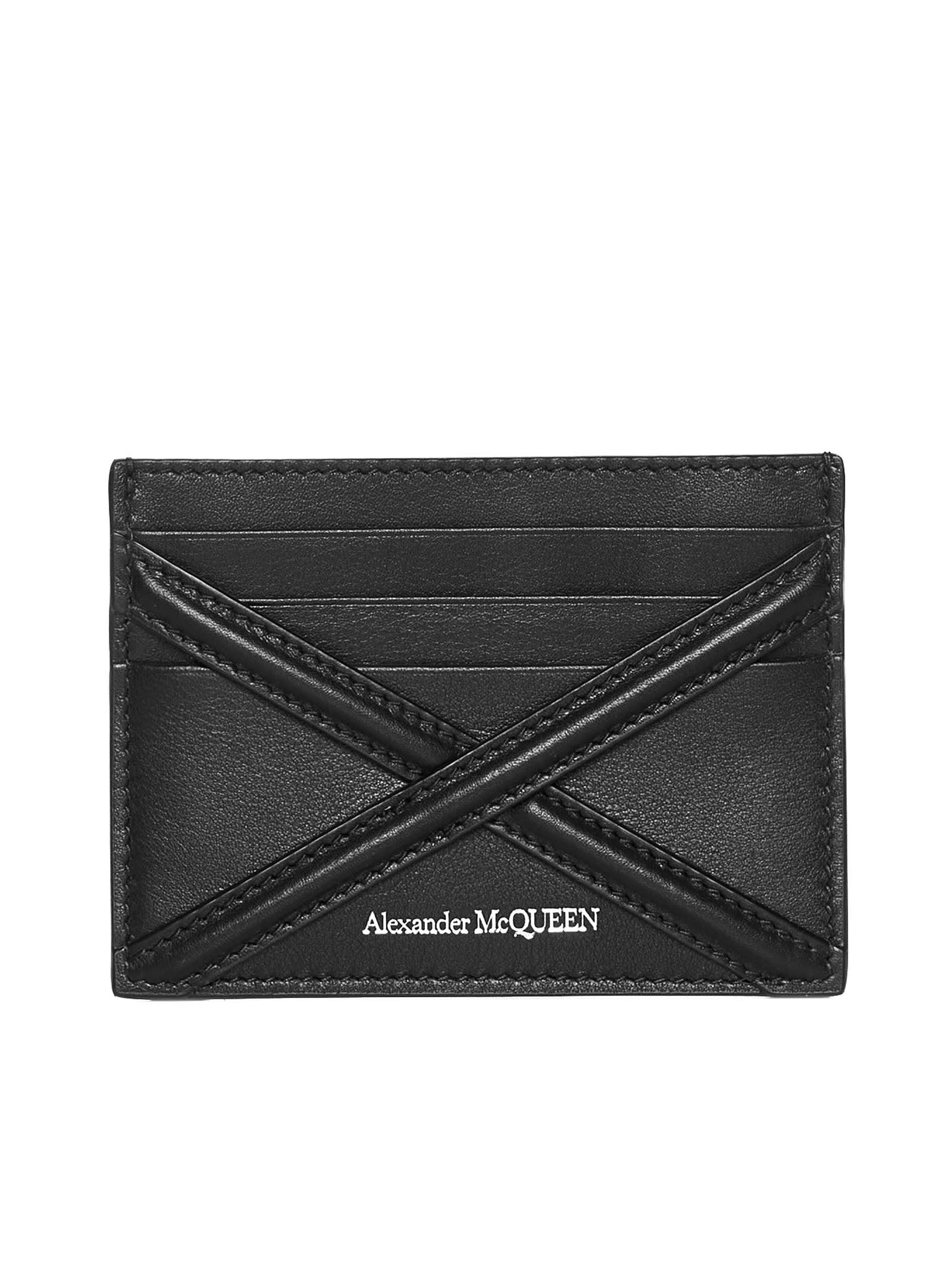 Alexander McQueen Black Leather Card Holder