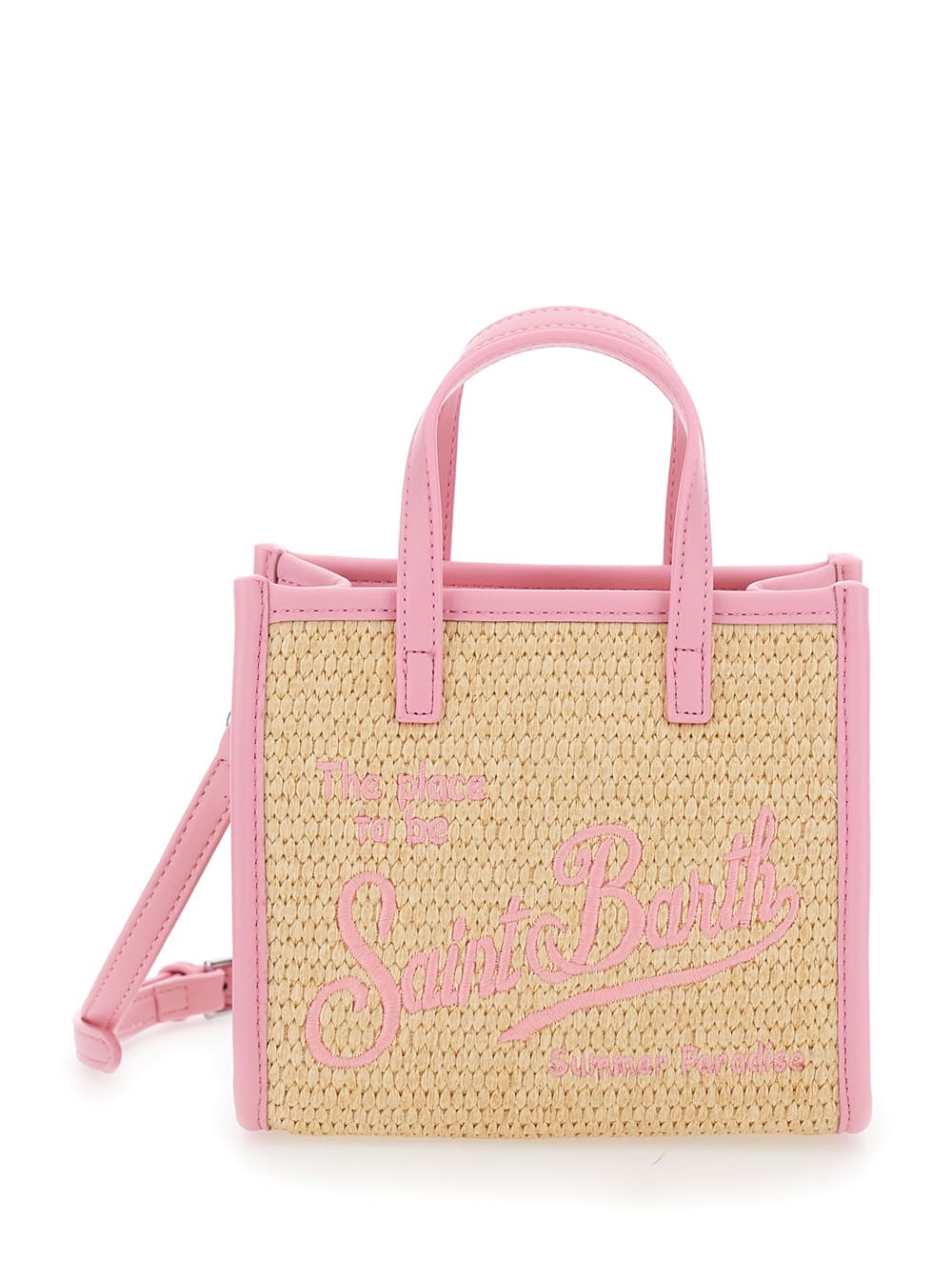 MC2 Saint Barth vivian Mini Beige Handbag With Logo Embroidery On The Front And Adjustable And Removable Shoulder Strap In Tech Fabric Girl