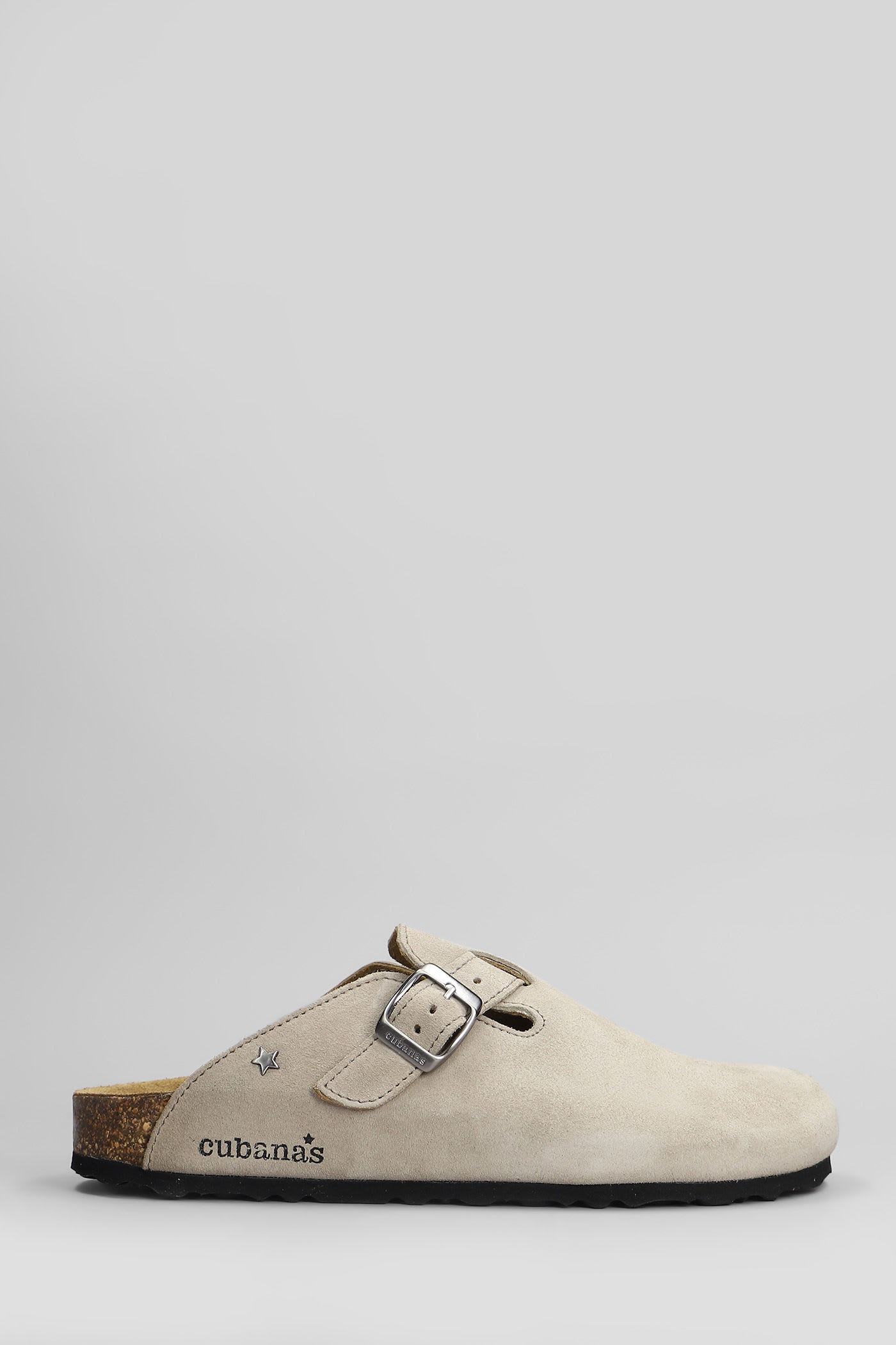Cubanas Maria Slipper-mule In Grey Suede