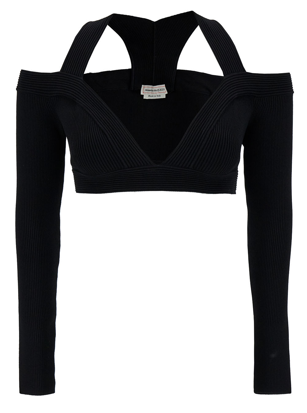 Alexander McQueen Crop Top With Cut-out Shoulders