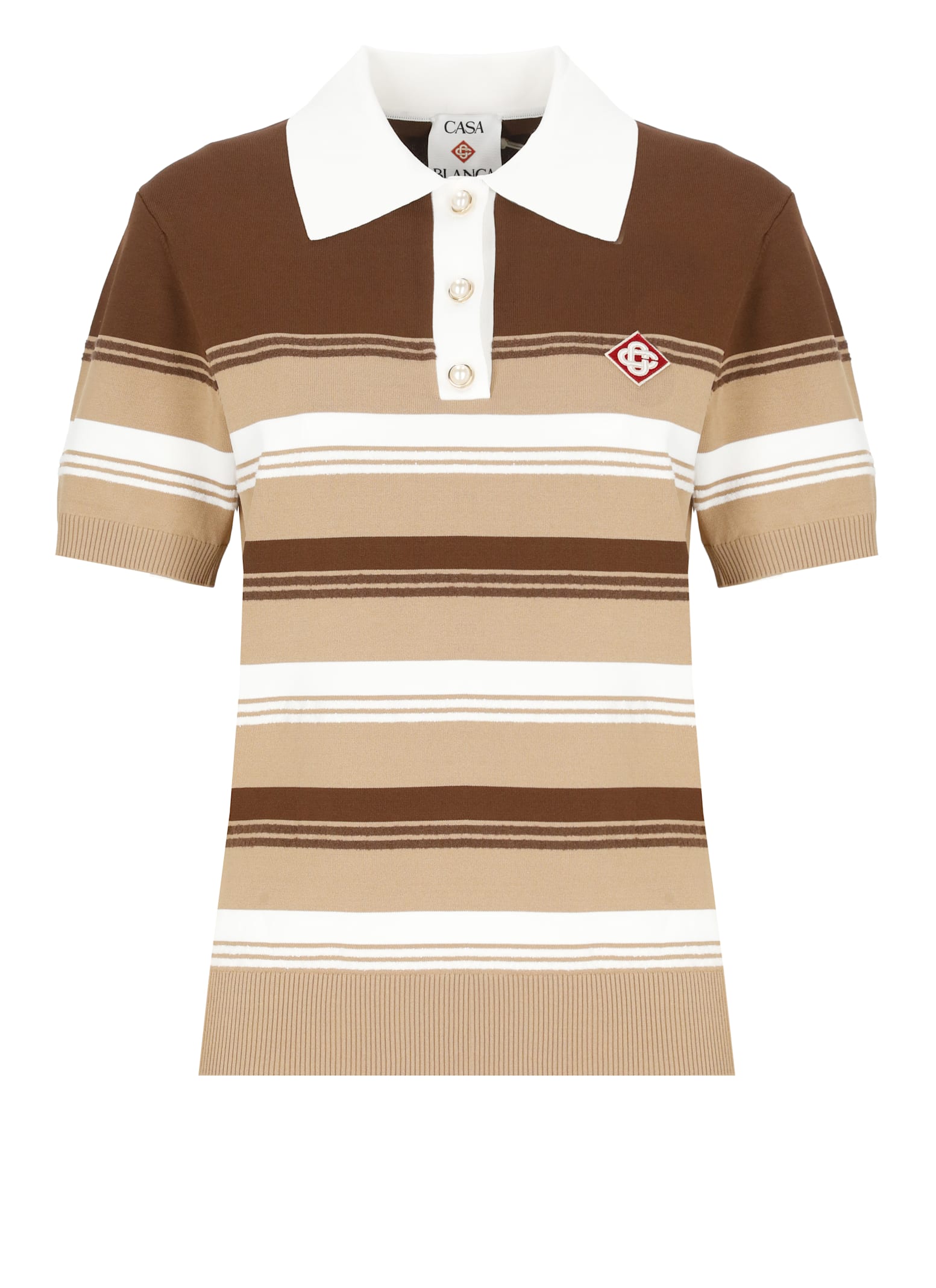 Casablanca Chicano Striped Polo Shirt