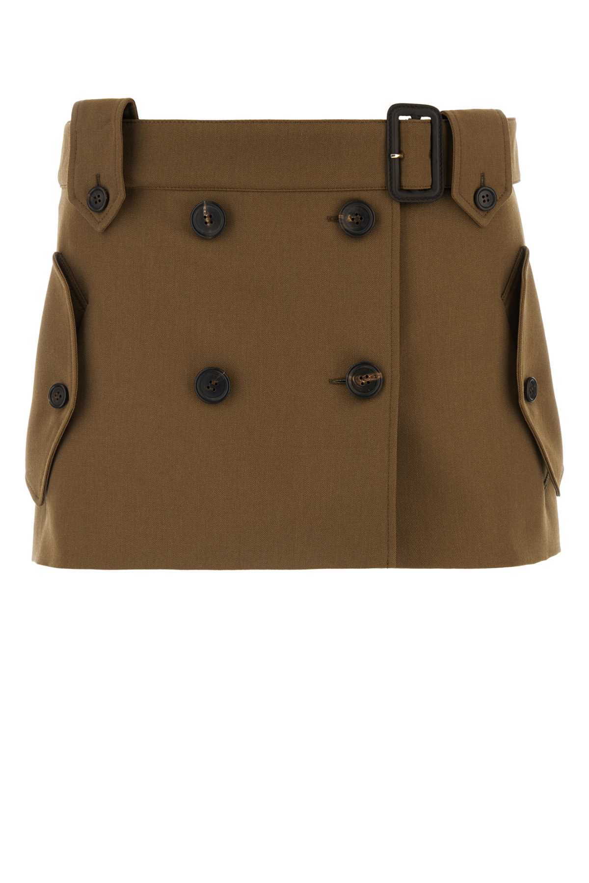 Miu Miu Mud Gabardine Mini Skirt