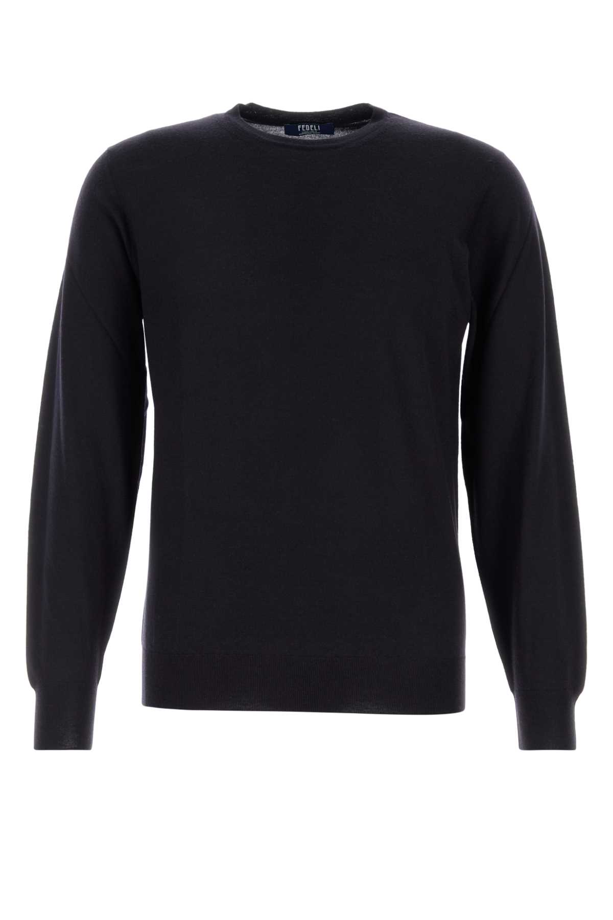 Fedeli Midnight Blue Wool Sweater