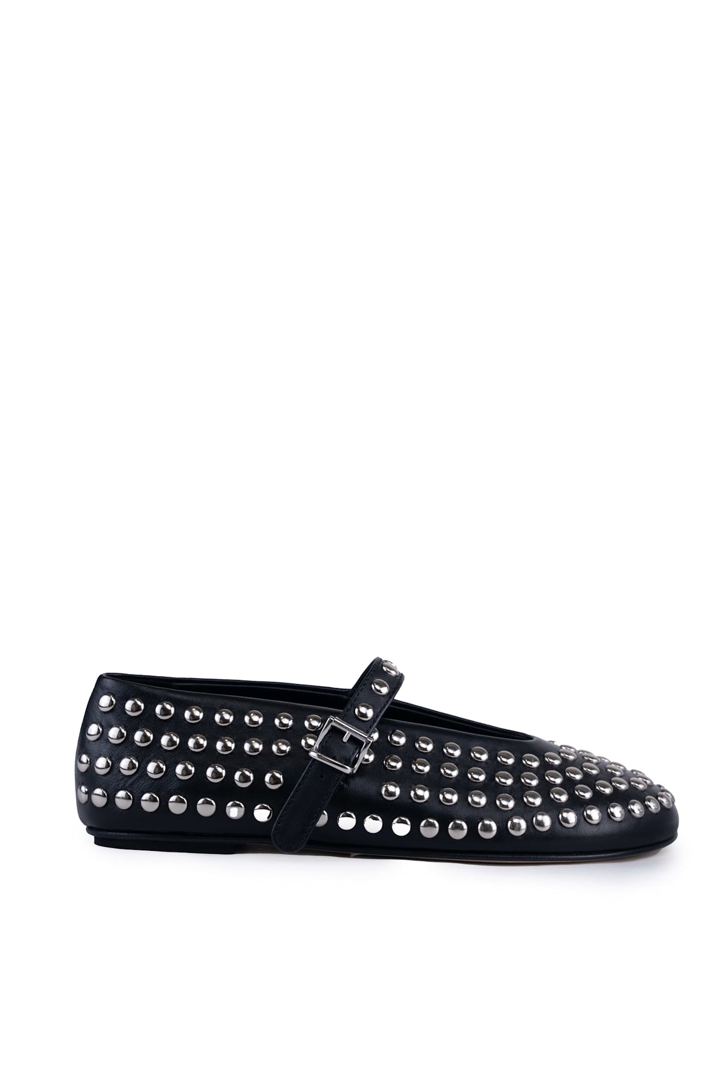 Liviana Conti Leather Ballet Flats With Studs