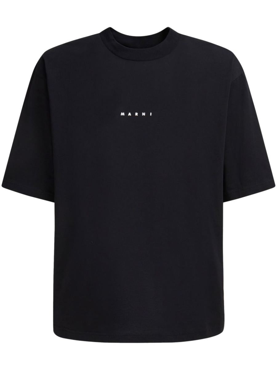 Marni Cotton T-Shirt With Logo Print