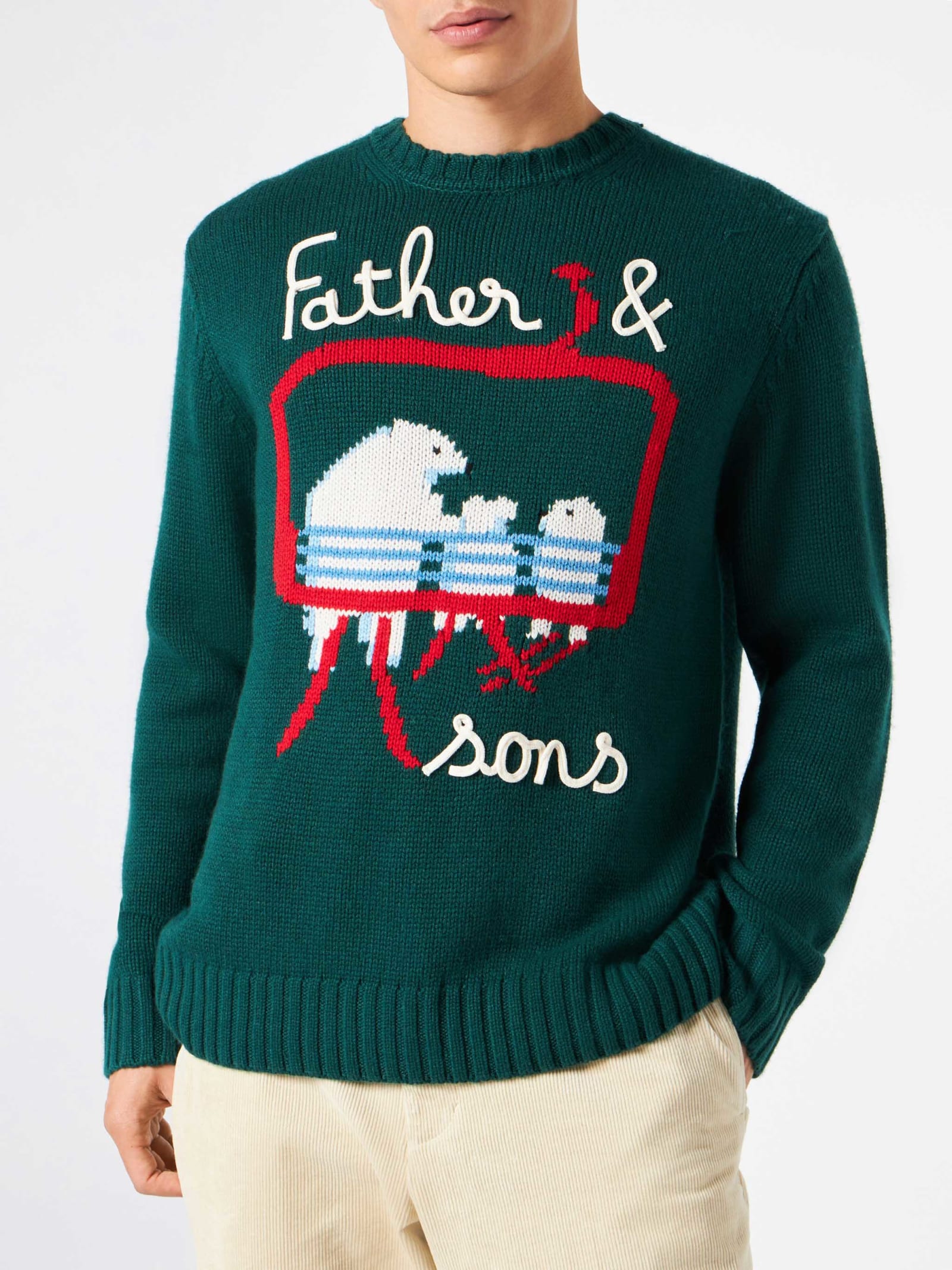 MC2 Saint Barth Man Sweater With Bears Embroidery