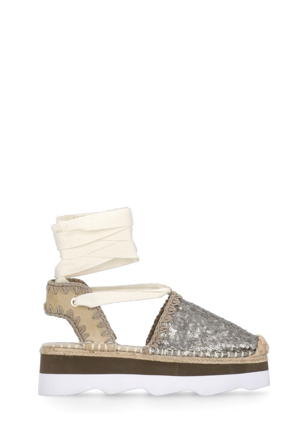 Mou Espa Sandal Espadrilles In Grey Leather