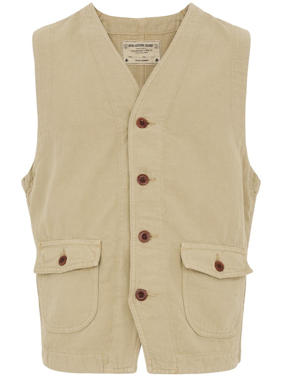 Chesapeake'S Beige Gilet With Button Fastening And Pockets