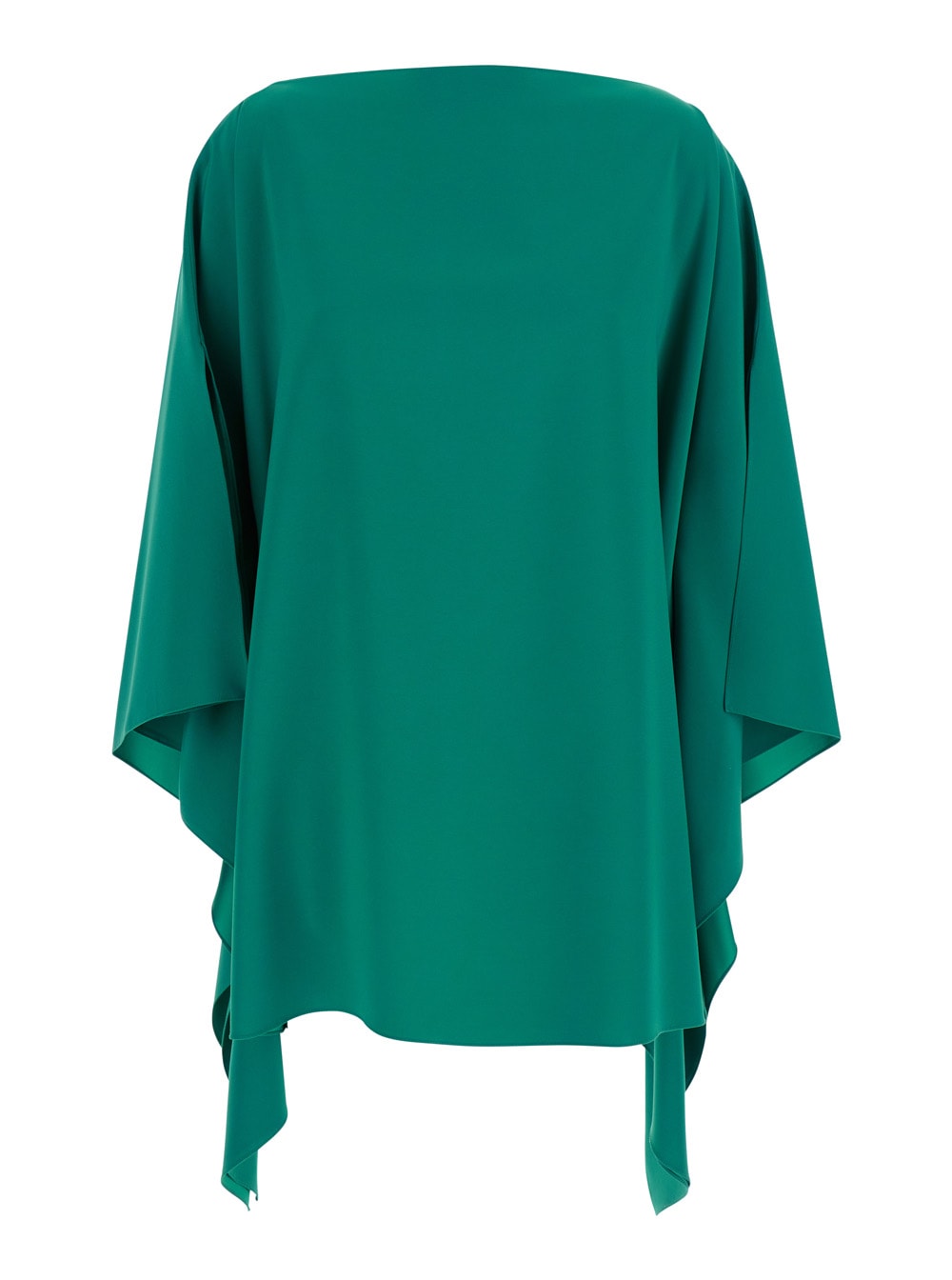 Gianluca Capannolo eve Green Top With Boat Neck And Draped Sleeves In Tech Fabric Woman