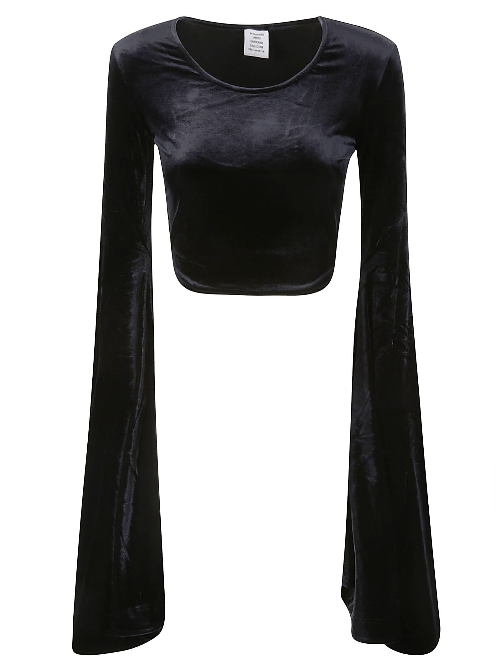 VETEMENTS Extreme Flared Velvet Top