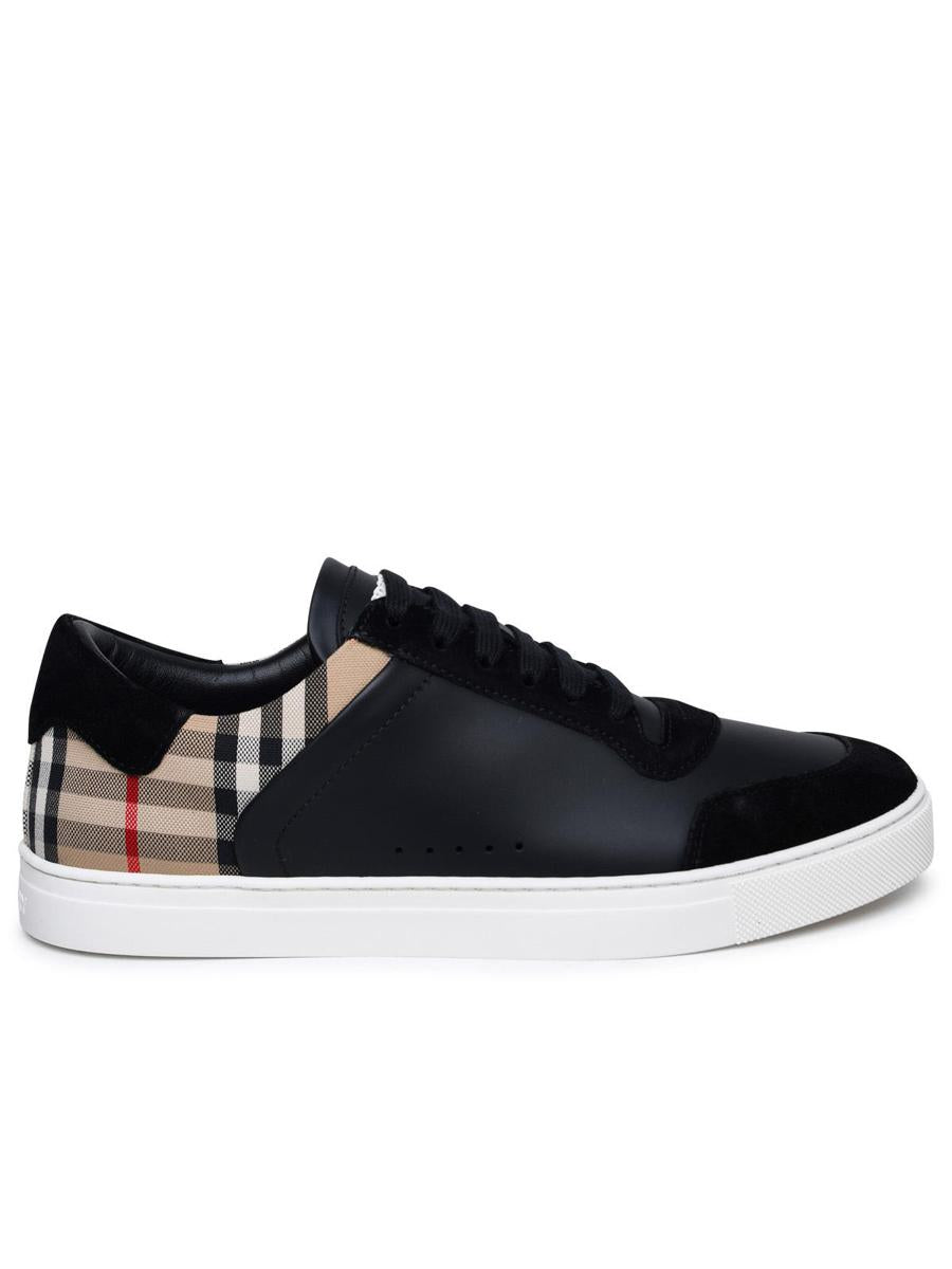 Burberry 'Stevie' Black Leather Sneakers