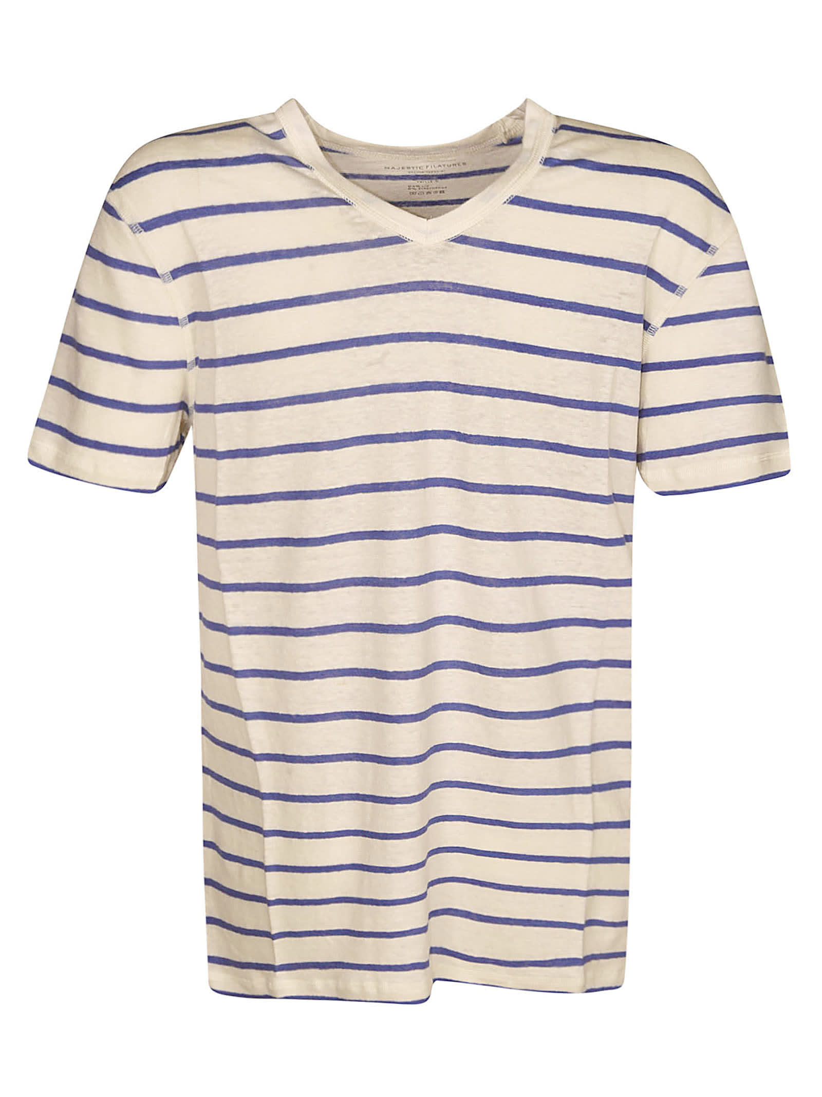 Majestic Filatures Stripe V-neck T-shirt