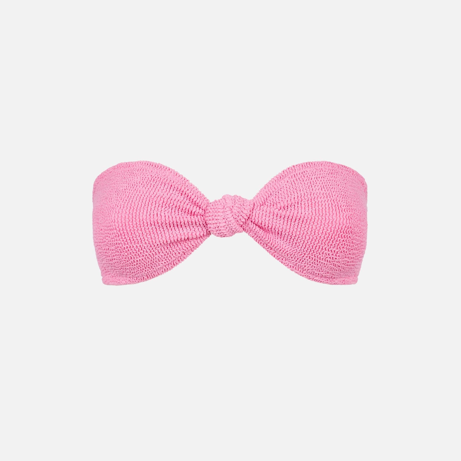 MC2 Saint Barth Woman Pink Crinkle Bandeau Top Swimsuit With Knot