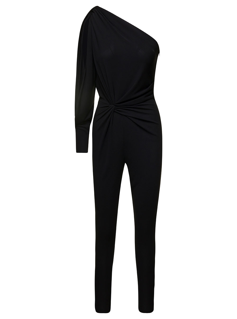 Saint Laurent One-shoulder Jumpsuit With Side Gathering