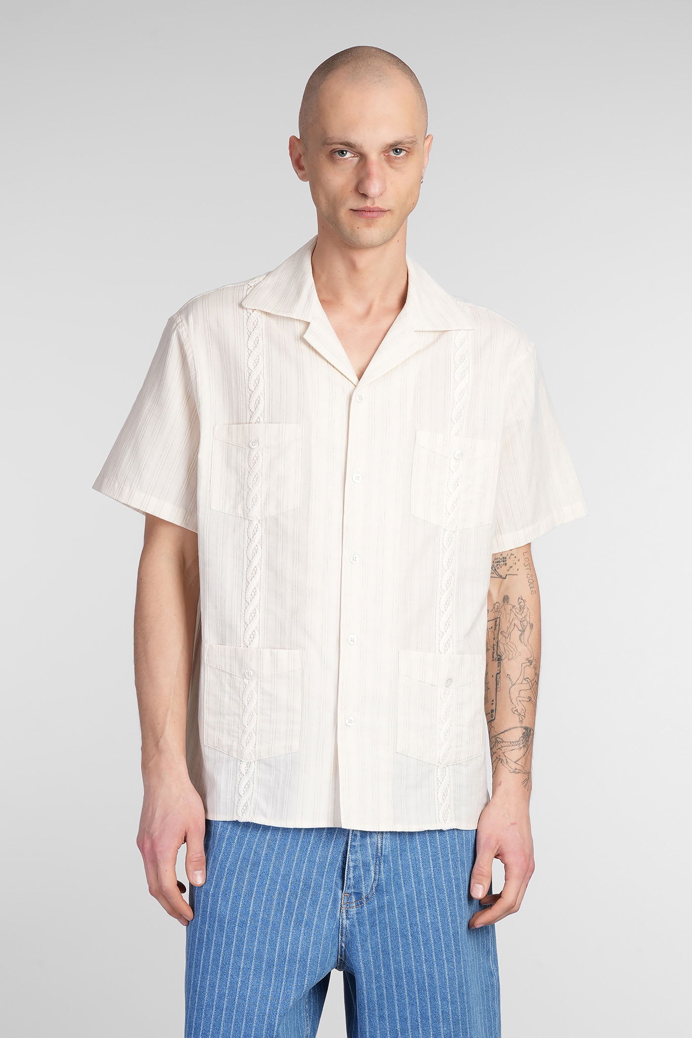 Drôle de Monsieur Shirt In Beige Cotton