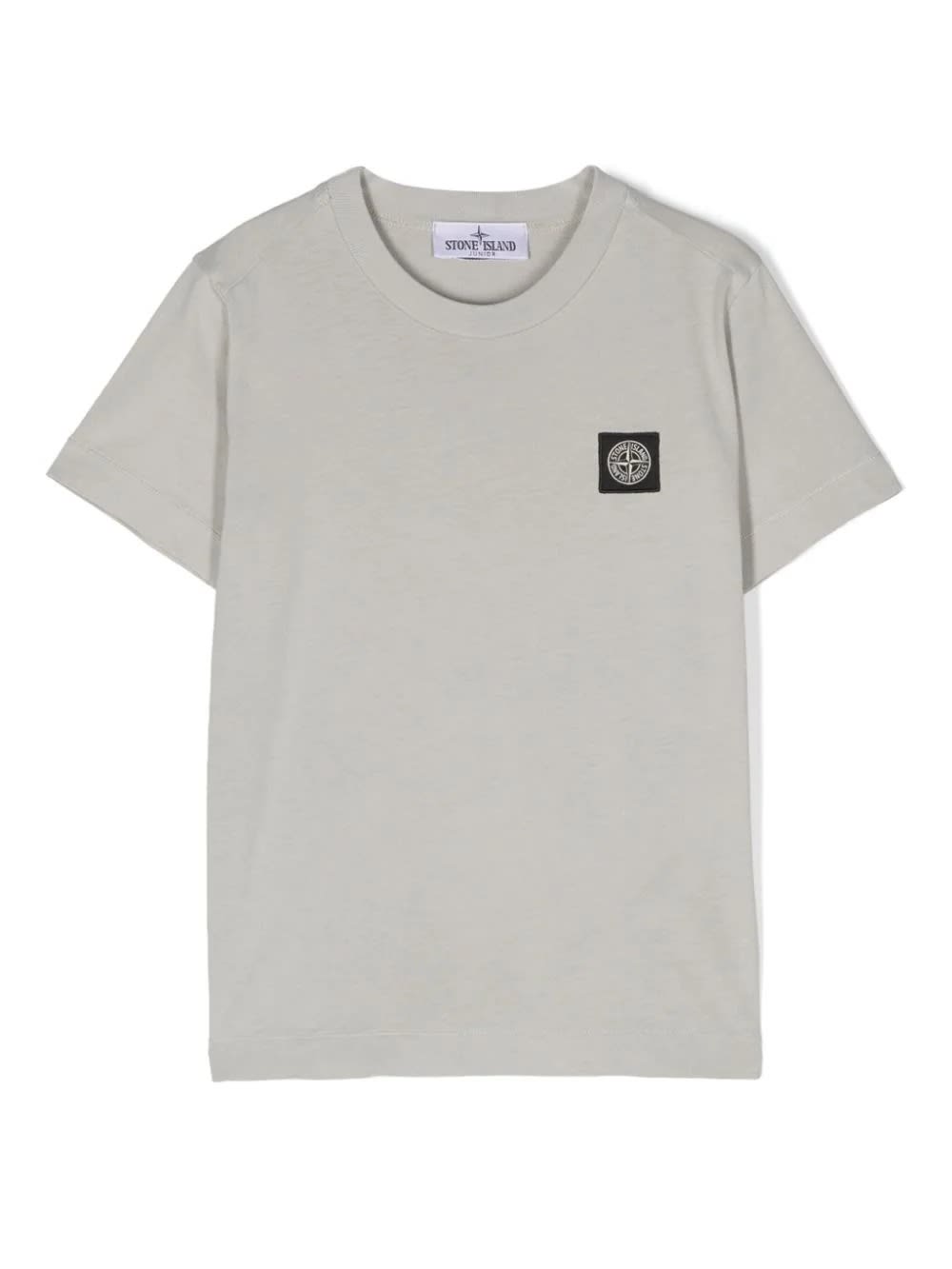Stone Island Pearl Grey T-shirt With Logo Patch