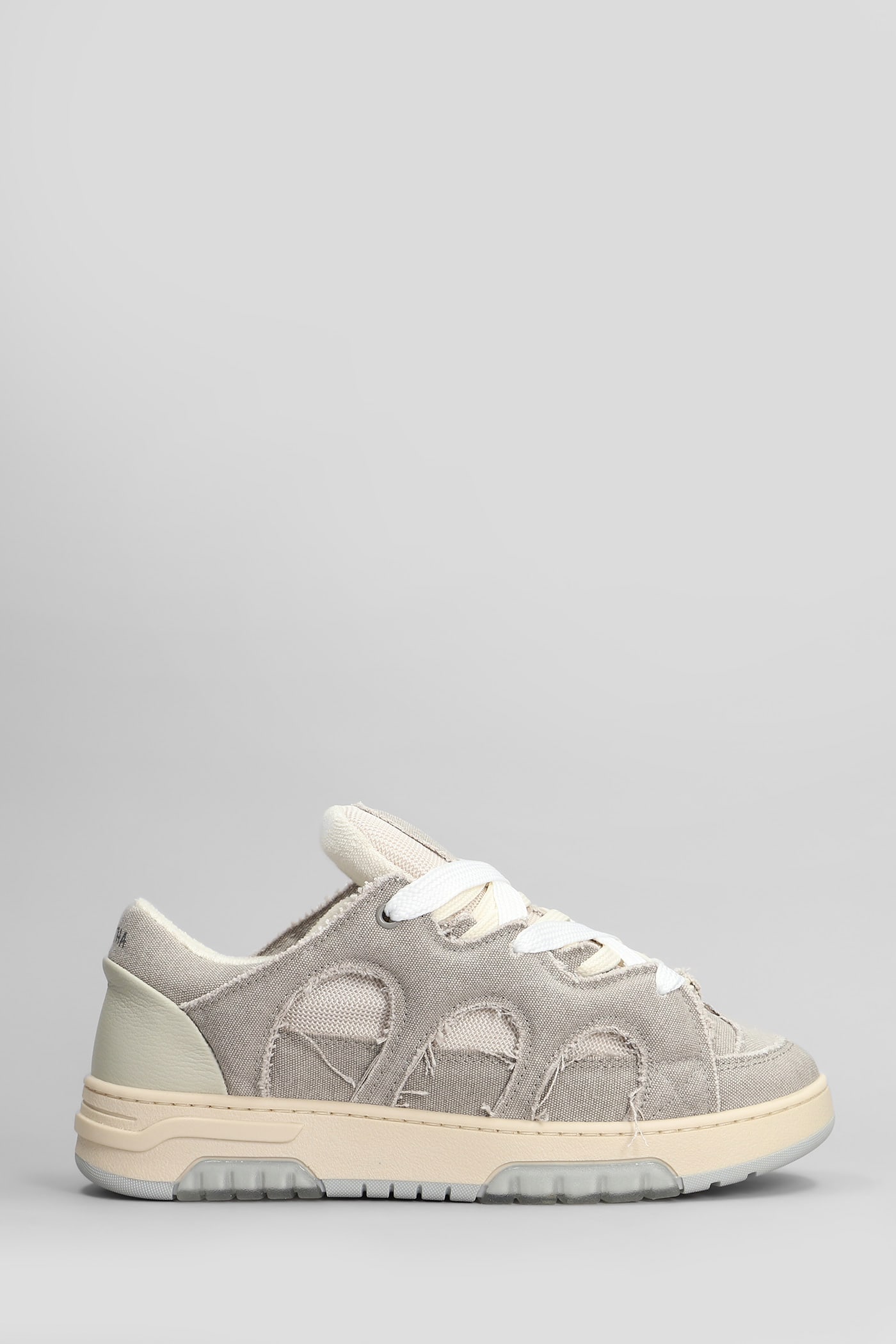 Paura Santha 1 Canvas Sneakers In Beige Canvas