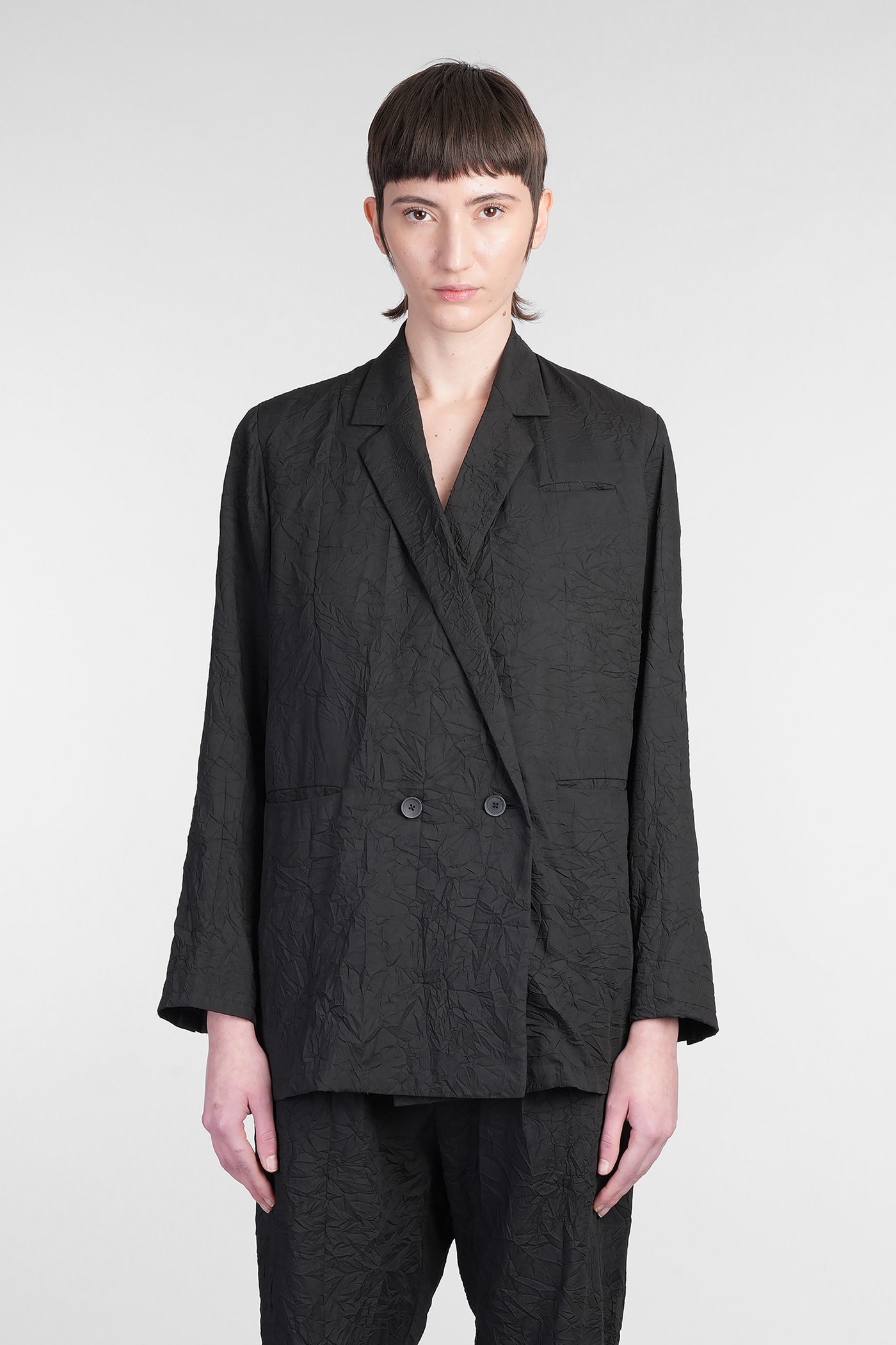 Holy Caftan Jam Blazer In Black Cotton