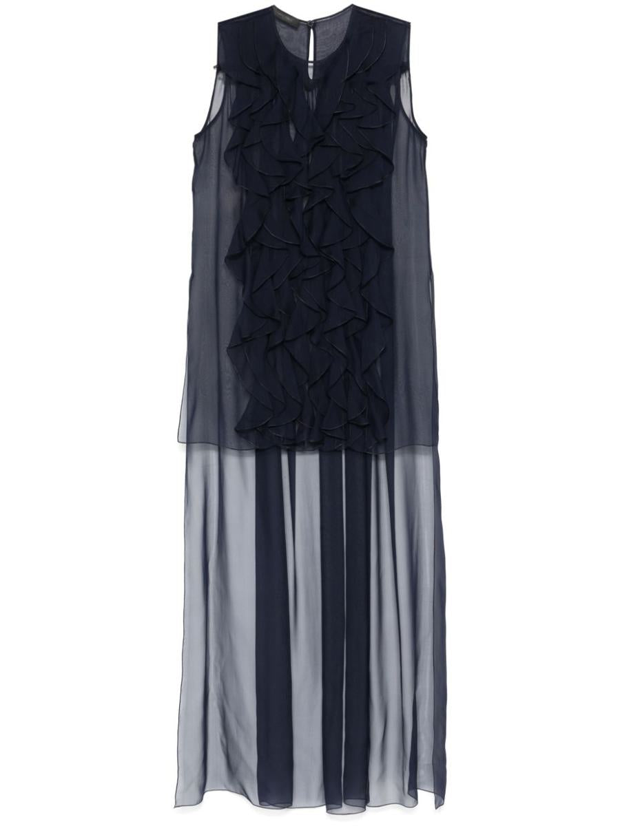 Alberta Ferretti 褶饰雪纺真丝长款上衣